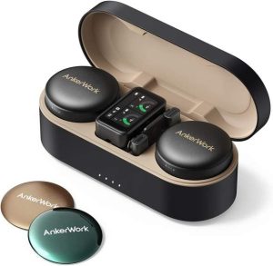 AnkerWork M650 kabelloses Lavalier Mikrofon mit Empfänger und 2 Mikrofonen