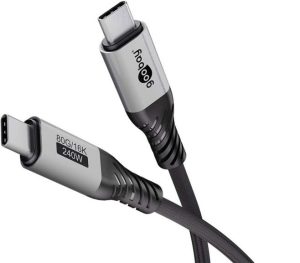 PRIME, goobay USB-C Ladekabel 1,5m – USB4 Version 2.0, 240W, 5A, 80 Gbit/s, neue Version 11/2025