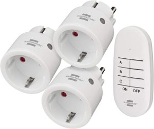 Brennenstuhl Comfort-Line Funksteckdosen-Set Mini 3+1, 3er Funkschalt-Set [Prime]